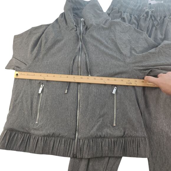 Gray Tracksuit Womens Small Calvin Klein Lightweight Sweater Full Zip Joggers - Picture 10 of 16